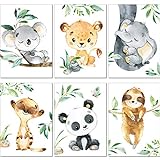 LALELU-Prints | A4 Bilder Kinderzimmer Deko Mädchen Junge | Zauberhafte Dschungel-Tiere | Poster...