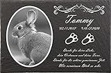 Pokal Center Westerheider Tiergrabstein Kaninchen mit Foto, Gedenksteine für Kaninchen mit Pfoten...