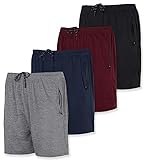 4er-Pack: Herren-Shorts mit Reißverschlusstaschen und Kordelzug (erhältlich in groß und hoch),...