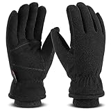 OZERO Winterhandschuhe,Thermal Winddicht Lederhandschuhe,1 Paar, Schwarz, M