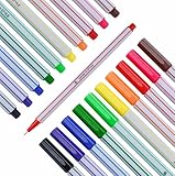 10x Fineliner Bunt - feine 0,4mm Spitze - metallgefasste Faserspitze - Filzstifte für präzises...