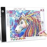 Guiseapue Leuchttisch A3 für Diamond Painting Zubehör: Einstellbare Helligkeit Diamant Painting...