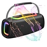 Tragbarer Bluetooth Lautsprecher mit Griff, 66MM Sprecherdurchmesser, BT5.3/24W/IP-X6 Wasserdicht...
