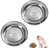 Qibivfo Katzennäpfe, 8 Stück Futternäpfe aus Edelstahl, Spülmaschinenfest, 16 cm Fressnapf für...