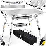 KESSER® Campingtisch faltbar Klapptisch mit Aluminiumrahmen Aufrollbare Tischplatte Falttisch...