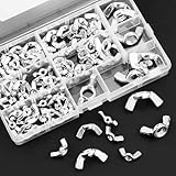 100 Stk Flügelmuttern Sortiment Kit, Edelstahl Flügelschrauben, Schmetterlingsmutter Wing Nut Kits...
