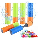 Wasserpistole Klein Spielzeug für Kinder, 6er Wasserspritzpistolen Schaumstoff + 200pcs...