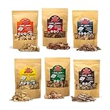 6 x Grill Räucherchips Pack - BBQ Räucherholz - Olive, Orange, Mandel, Zitronen, Walnuss und Eiche...