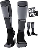 Reamphy 2 Paar Merinowolle Skisocken Herren & Damen,Wintersocken Warme Dicke Kniestrümpfe Herren...