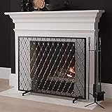 Fireplace Screen Guard, Sparks Flame Guard Kaminschutzgitter 31 Zoll, einteiliger...