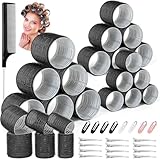 Qinzave 39 Stücke Lockenwickler Locken Set, Jumbo Groß Lockenwickler Selbsthaftend Hair Rollers...