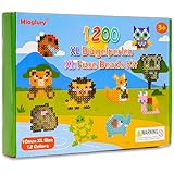 10mm Bügelperlen Groß Set, 1200 Stück bügelperlen maxi, 12 Farben XL Steckperlen mit Platten, 10...
