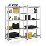 Juskys 2er-Set Lagerregal Basic 2X 180x90x40cm (HxBxT) | 1750 kg | 10 Böden | Schwerlastregal...
