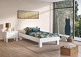Erst-Holz® Holzbett breites Einzelbett 100x200 Buche Bettrahmen Futonbett mit wählbarem Zubehör...
