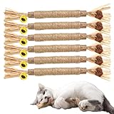 ZDQC 6 Stück Knabberstangen Katze,Matatabi Kaustangen,Katzen Sticks zur Zahnreinigung,Katzenminze...