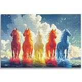 Puzzle 2000 Teile Pferd, Puzzle 2000 Teile Erwachsene, Holzpuzzle Erwachsene mit Exquisiter...