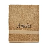 Badetuch mit besticktem Gesicht, Strandtuch, Badetuch, beliebiger Name, 100 % ägyptische Baumwolle,...