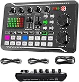 Live-Soundkarte und Audio-Interface mit DJ-Mixer-Effekten und Sprach-Wechsler, F998 Bluetooth Stereo...