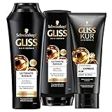 Gliss Kur Shampoo Ultimate Repair, Keratin Shampoo repariert Haarschäden + Ultimate Repair Spülung...