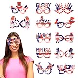 4. Juli-Sonnenbrille, Patriotische Sonnenbrille – 12 x PATRIOTISCHE DEKORATIONEN Sonnenbrille für...