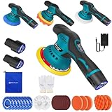 Akku Poliermaschine Set, Exzenter Poliermaschine mit 2 Batterien, Auto Poliermaschine Set 22pcs,...