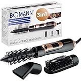 Bomann Warmluftbürste 3 Aufsätze | für alle Haarlängen | Föhnbürste mit Kaltstufe für...