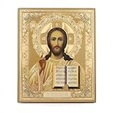 NKlaus Ikone Jesus Christus Holz 15x18cm Pantokrator Christi Ikonographie Orthodoxes Leitbild...