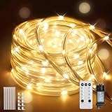 JVURICE lichtschlauch 10M 200 LED Lichterkette Außen Lichtschnur Outdoor IP67 Wasserfest 8 Modi...