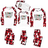 2024 Weihnachts Pyjama Familie Set Weihnachtspyjama Couple Schlafanzug Lang Outfit Winter Damen...