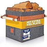 OAKAGE® Holzkorb für Kaminholz Groß [Integrierter Metallrahmen für Zusatzstabilität]...