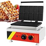 VZXATYOP 10 Rechteckige Waffeleisenmaschine Elektrische Kommerzielle Gitter Waffeleisen Kommerzielle...