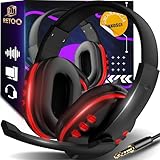 Retoo Gaming Headset, Kopfhörer mit Kabel für PS4, PS5, PC, Xbox, Gamer Headphones mit Mikrofon,...