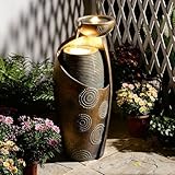 Outdoor-Wasserbrunnen für den Innenbereich, großer Standbrunnen mit LED-Beleuchtung und Pumpe für...