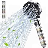 Gritin Duschkopf mit Filter, Hochdruck Handbrause Wassersparend, 5 Strahlarten, Verchromte...