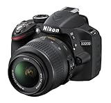 Nikon D3200 SLR-Digitalkamera (24 Megapixel, 7,4 cm (2,9 Zoll) Display, Live View, Full-HD) Kit...