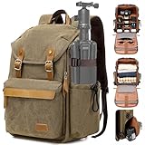 Padwa Lifestyle Kamerarucksack aus gewachstem Memory-Canvas mit 40,6 cm (16 Zoll) Laptop/Objektiv...