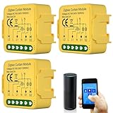 3 Stücke WiFi-Smart-Rollladenschaltermodul, Tuya WiFi Rolladenschalter Modul, 2.4GHz Alexa Smart...