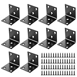 10 x Schwerlast Winkelverbinder Schwarz,Metallwinkel 90 Grad,Holzverbinder Winkelblech...