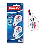 Tipp-Ex Korrekturroller Mini Pocket Mouse, 6m x 5mm, 2er Pack, Ideal für das Büro, das Home Office...