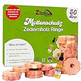 Zidina Mottenschutz für Kleiderschrank by 50x Premium Bio Mittel gegen Motten Zedernholz |...