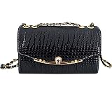 Sun Kea Damen Handtasche aus Leder, klein, Goldfarbene Kette, gesteppt, Umhängetasche,...