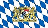 U24 Fahne Flagge Freistaat Bayern Bootsflagge Premiumqualität 30 x 45 cm
