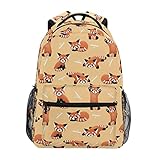 Tagesrucksack Süßer Roter Panda Rucksack Retro Schultaschen Casual Schulrucksack Für Hochschule...