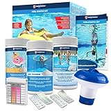 Veddelholzer 5 in 1 Pool Reinigungsset-Poolreiniger, Tester pH, pH Minus Granulat, Chlortabletten...