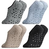 Utensilsto 4 Paar Kuschelsocken Damen 35-40 Stoppersocken Damen Wintersocken Haussocken...
