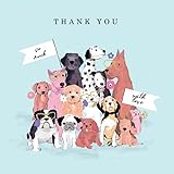 Hammond Gower Allgemeine Dankeskarte, Hunderassen mit Gläsern und Blumen mit Verzierungen,...