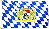 Flaggenfritze® Fahne Flagge Deutschland Bayern mit Löwe 30 x 45 cm