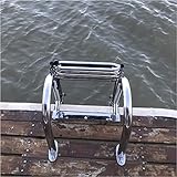 Badeleiter Boot Pool - Faltbare Heckeingang Marine Pontonleiter mit großem Handlauf & Beschlägen...