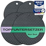 NetroxHome® 4er Set Topfuntersetzer aus Silikon - Extrem Hitzebeständig und BPA-Frei, rutschfest,...