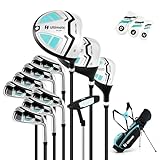 COSTWAY Komplett Golfschläger Set Damen, 15 teilges Golf Set Rechtshänder mit Golftasche &...